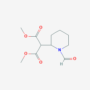 molecular formula C11H17NO5 B14470171 Dimethyl (1-formylpiperidin-2-yl)propanedioate CAS No. 71602-43-2