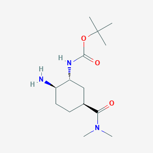 molecular formula C14H27N3O3 B1447029 tert-Butyl ((1R,2R,5S)-2-amino-5-(dimethylcarbamoyl)cyclohexyl)carbamate CAS No. 1353893-25-0