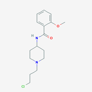 molecular formula C16H23ClN2O2 B14470297 N-[1-(3-Chloropropyl)piperidin-4-yl]-2-methoxybenzamide CAS No. 72084-88-9