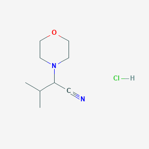 molecular formula C9H17ClN2O B1447031 3-Methyl-2-(morpholin-4-yl)butanenitrile hydrochloride CAS No. 1672675-26-1