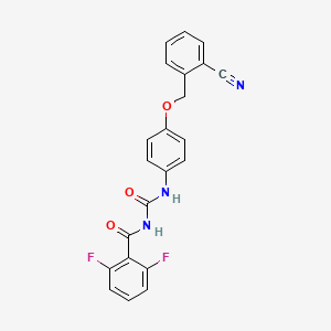 molecular formula C22H15F2N3O3 B14470315 Benzamide, N-(((4-((2-cyanophenyl)methoxy)phenyl)amino)carbonyl)-2,6-difluoro- CAS No. 70312-42-4