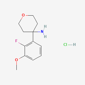 molecular formula C12H17ClFNO2 B1447033 4-(2-Fluoro-3-methoxyphenyl)oxan-4-amine hydrochloride CAS No. 1803606-87-2