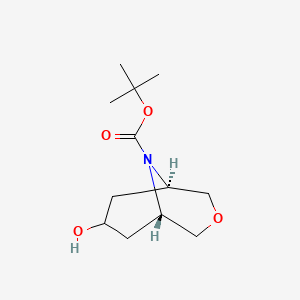 molecular formula C12H21NO4 B1447036 内消旋-9-叔丁氧羰基-7-羟基-3-氧杂-9-氮杂双环[3.3.1]壬烷 CAS No. 1148006-31-8