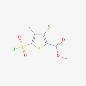 molecular formula C7H6Cl2O4S2 B1447038 Methyl 3-chloro-5-(chlorosulfonyl)-4-methylthiophene-2-carboxylate CAS No. 1803589-56-1