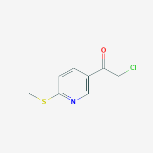molecular formula C8H8ClNOS B144704 2-Chloro-1-[6-(methylthio)-3-pyridinyl]-ethanone CAS No. 136592-10-4