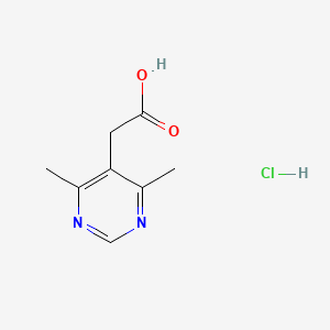 molecular formula C8H11ClN2O2 B1447047 2-(4,6-Dimethylpyrimidin-5-yl)acetic acid hydrochloride CAS No. 1803599-74-7