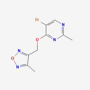molecular formula C9H9BrN4O2 B1447049 5-Bromo-2-methyl-4-[(4-methyl-1,2,5-oxadiazol-3-yl)methoxy]pyrimidine CAS No. 1803598-74-4
