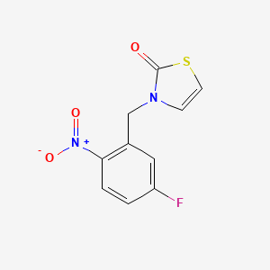 molecular formula C10H7FN2O3S B1447050 3-[(5-Fluoro-2-nitrophenyl)methyl]-2,3-dihydro-1,3-thiazol-2-one CAS No. 1710439-51-2