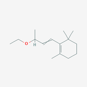 molecular formula C15H26O B14470566 Cyclohexene, 2-(3-ethoxy-1-buten-1-yl)-1,3,3-trimethyl- CAS No. 65416-26-4