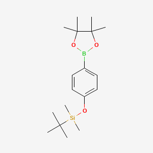 molecular formula C18H31BO3Si B1447057 Tert-butyldimethyl(4-(4,4,5,5-tetramethyl-1,3,2-dioxaborolan-2-yl)phenoxy)silane CAS No. 873426-76-7