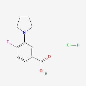4-Fluoro-3-(pyrrolidin-1-yl)benzoic acid hydrochloride