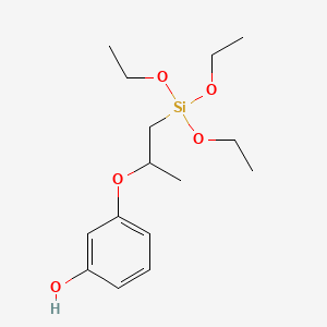 molecular formula C15H26O5Si B14470618 Phenol, 3-[1-methyl-2-(triethoxysilyl)ethoxy]- CAS No. 72391-25-4
