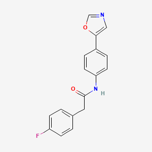 molecular formula C17H13FN2O2 B1447063 Benzeneacetamide, 4-fluoro-N-[4-(5-oxazolyl)phenyl]- CAS No. 1626077-46-0