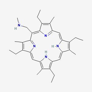 molecular formula C34H43N5 B14470659 N-methyl-1-(2,7,12,17-tetraethyl-3,8,13,18-tetramethyl-23,24-dihydroporphyrin-5-yl)methanamine 