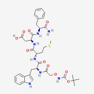 molecular formula C36H47N7O10S B14470724 tert-Butyloxycarbonyl-aminooxyacetyl-tryptophyl-methionyl-aspartyl-phenylalaninamide CAS No. 68172-06-5