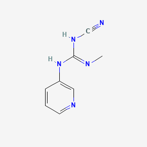 molecular formula C8H9N5 B14470736 Guanidine, 2-cyano-1-methyl-3-(3-pyridyl)- CAS No. 67026-33-9