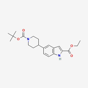 Ethyl 5-[1-(tert-butoxycarbonyl)piperidin-4-yl]-1H-indole-2-carboxylate