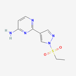 molecular formula C9H11N5O2S B1447075 2-(1-ethanesulfonyl-1H-pyrazol-4-yl)-pyrimidin-4-ylamine CAS No. 1612173-67-7