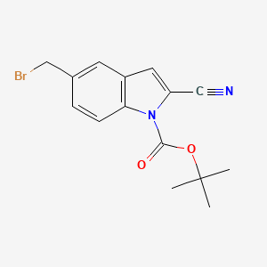 molecular formula C15H15BrN2O2 B1447079 tert-butyl 5-(bromomethyl)-2-cyano-1H-indole-1-carboxylate CAS No. 1628318-10-4