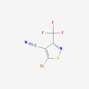 molecular formula C5BrF3N2S B1447080 5-Bromo-3-(trifluoromethyl)isothiazole-4-carbonitrile CAS No. 1628451-85-3