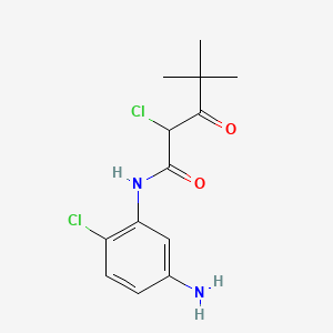 molecular formula C13H16Cl2N2O2 B14470816 Pentanamide, N-(5-amino-2-chlorophenyl)-2-chloro-4,4-dimethyl-3-oxo- CAS No. 66027-80-3
