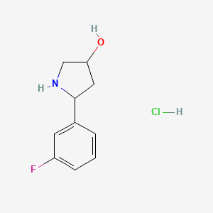 molecular formula C10H13ClFNO B1447090 5-(3-Fluorophenyl)pyrrolidin-3-ol hydrochloride CAS No. 1803606-35-0