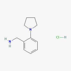 molecular formula C11H17ClN2 B1447093 [2-(Pyrrolidin-1-yl)phenyl]methanamine hydrochloride CAS No. 1803610-83-4