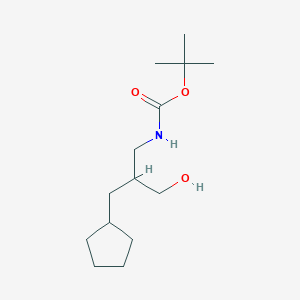 molecular formula C14H27NO3 B1447094 tert-butyl N-[2-(cyclopentylmethyl)-3-hydroxypropyl]carbamate CAS No. 1697762-05-2