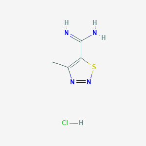 molecular formula C4H7ClN4S B1447097 4-Methyl-[1,2,3]thiadiazole-5-carboxamidine CAS No. 1355334-85-8