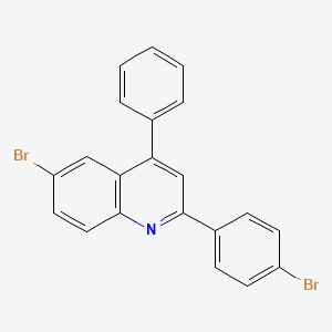 molecular formula C21H13Br2N B14470976 6-Bromo-2-(4-bromophenyl)-4-phenylquinoline CAS No. 71858-13-4