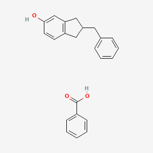 molecular formula C23H22O3 B14470980 benzoic acid;2-benzyl-2,3-dihydro-1H-inden-5-ol CAS No. 65891-45-4