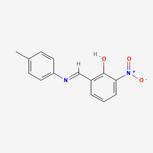 molecular formula C14H12N2O3 B14470995 Phenol, 2-[[(4-methylphenyl)imino]methyl]-6-nitro- CAS No. 65550-52-9