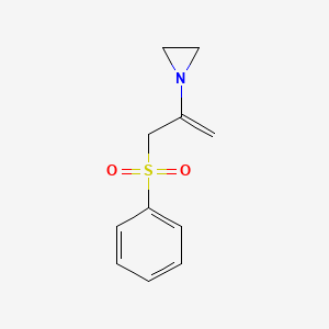 molecular formula C11H13NO2S B14471011 1-[3-(Benzenesulfonyl)prop-1-en-2-yl]aziridine CAS No. 66394-53-4