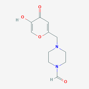 4-[(5-hydroxy-4-oxo-4H-pyran-2-yl)methyl]piperazine-1-carbaldehyde