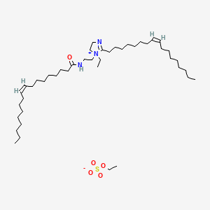 molecular formula C42H80N3O.C2H5O4S<br>C44H85N3O5S B14471041 1-Ethyl-2-(8Z)-8-heptadecenyl-4,5-dihydro-1-(2-(((9Z)-1-oxo-9-octadecenyl)amino)ethyl)-1H-imidazolium ethyl sulfate CAS No. 67846-14-4