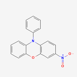 molecular formula C18H12N2O3 B14471045 3-Nitro-10-phenyl-10H-phenoxazine CAS No. 71041-09-3