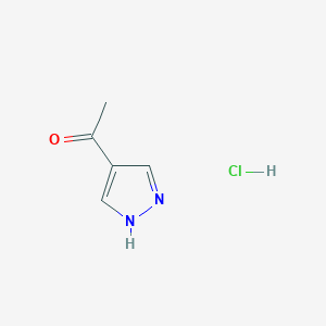 molecular formula C5H7ClN2O B1447105 1-(1H-pyrazol-4-yl)ethan-1-one hydrochloride CAS No. 1803567-08-9