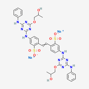 molecular formula C38H36N10Na2O10S2 B14471050 Benzenesulfonic acid, 2,2'-(1,2-ethenediyl)bis[5-[[4-(2-hydroxypropoxy)-6-(phenylamino)-1,3,5-triazin-2-yl]amino]-, disodium salt CAS No. 68003-30-5