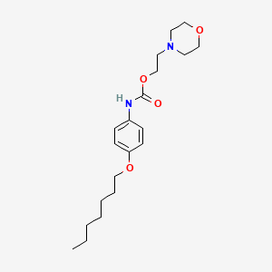 molecular formula C20H32N2O4 B14471057 Carbamic acid, [4-(heptyloxy)phenyl]-, 2-(4-morpholinyl)ethyl ester CAS No. 65347-99-1