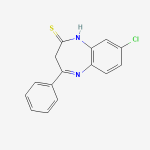 molecular formula C15H11ClN2S B14471059 2H-1,5-Benzodiazepine-2-thione, 8-chloro-1,3-dihydro-4-phenyl- CAS No. 67259-58-9