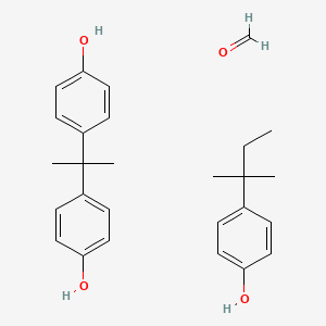 molecular formula C27H34O4 B14471064 Formaldehyde;4-[2-(4-hydroxyphenyl)propan-2-yl]phenol;4-(2-methylbutan-2-yl)phenol CAS No. 65733-73-5