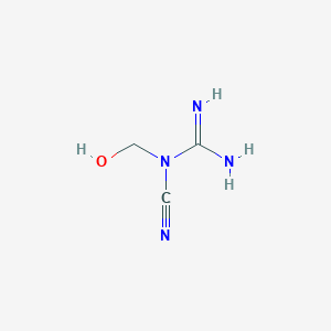 molecular formula C3H6N4O B14471074 1-Cyano-1-(hydroxymethyl)guanidine CAS No. 68324-20-9