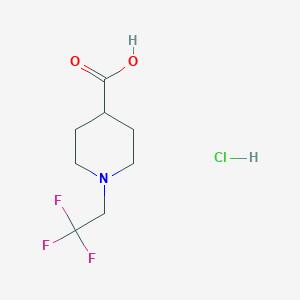 molecular formula C8H13ClF3NO2 B1447108 1-(2,2,2-Trifluoroethyl)piperidine-4-carboxylic acid hydrochloride CAS No. 1803584-12-4