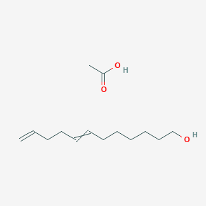 molecular formula C14H26O3 B14471102 Acetic acid;dodeca-7,11-dien-1-ol CAS No. 65954-25-8