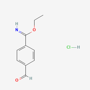 molecular formula C10H12ClNO2 B14471105 Ethyl 4-formylbenzimidate hydrochloride CAS No. 65313-27-1
