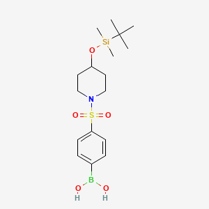 molecular formula C17H30BNO5SSi B1447114 (4-((4-((叔丁基二甲基甲硅烷基)氧基)哌啶-1-基)磺酰基)苯基)硼酸 CAS No. 1704065-62-2
