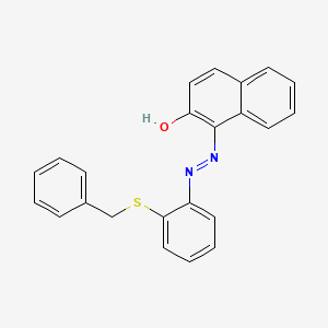molecular formula C23H18N2OS B14471146 1-{2-[2-(Benzylsulfanyl)phenyl]hydrazinylidene}naphthalen-2(1H)-one CAS No. 65568-46-9