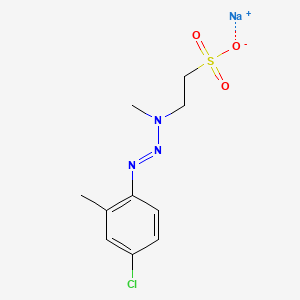 molecular formula C10H13ClN3NaO3S B14471195 Ethanesulfonic acid, 2-[3-(4-chloro-2-methylphenyl)-1-methyl-2-triazenyl]-, sodium salt CAS No. 67599-10-4
