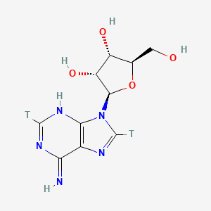 molecular formula C10H13N5O4 B14471197 (2R,3S,4R,5R)-2-(hydroxymethyl)-5-(6-imino-2,8-ditritio-3H-purin-9-yl)oxolane-3,4-diol 