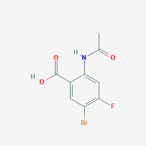 molecular formula C9H7BrFNO3 B1447120 5-BROMO-2-ACETAMIDO-4-FLUOROBENZOIC ACID CAS No. 1820649-12-4